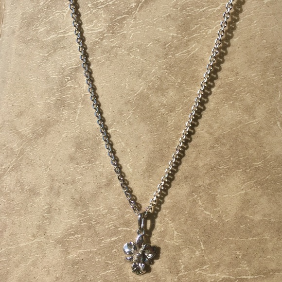 Sterling Silver Orchid Necklace - Picture 1 of 8